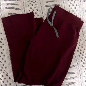 Figs burgundy Livingston scrub pants
